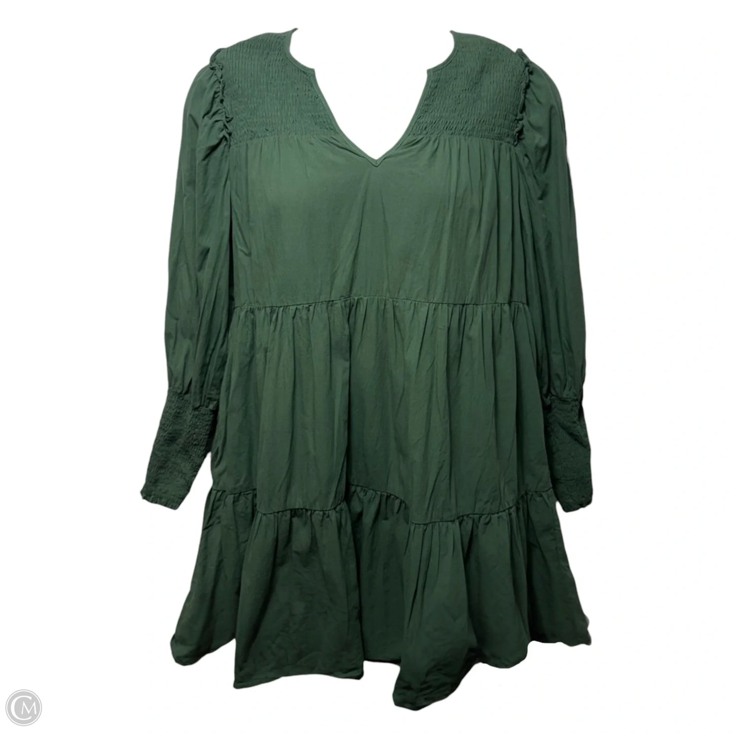 Ceci Smocked Dress By Pomander Place In Jaguar Green, Size: M