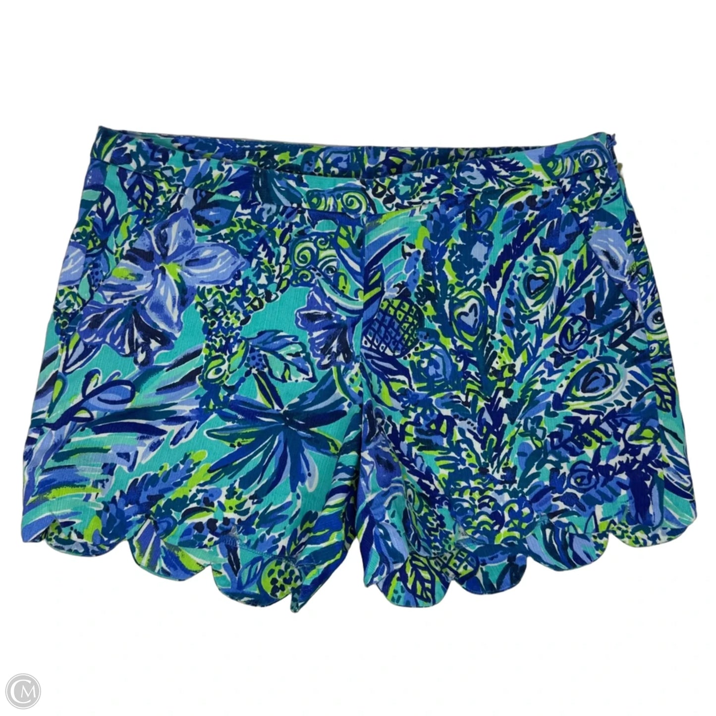 Scallop Shorts Designer By Lilly Pulitzer In Blue & Green, Size: 4