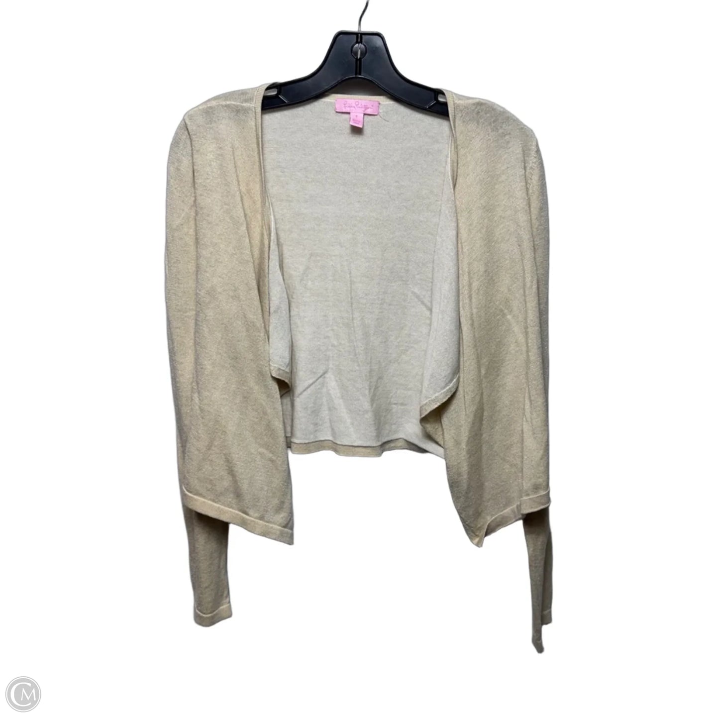 Sweater Cardigan Designer By Lilly Pulitzer In Gold, Size: S