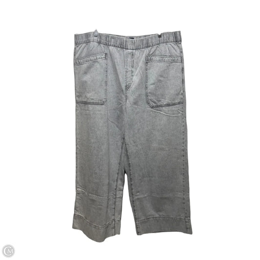 Jeans Elastic Waist High-Rise Wide Leg By Gap In Grey Denim, Size: Xl