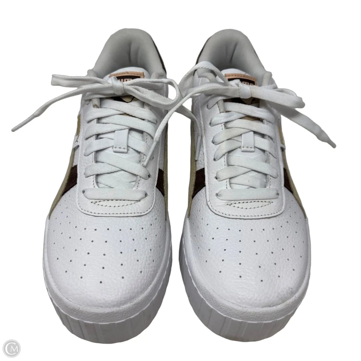 Cali Wedge Shoes Sneakers By Puma In Tan & White, Size: 9