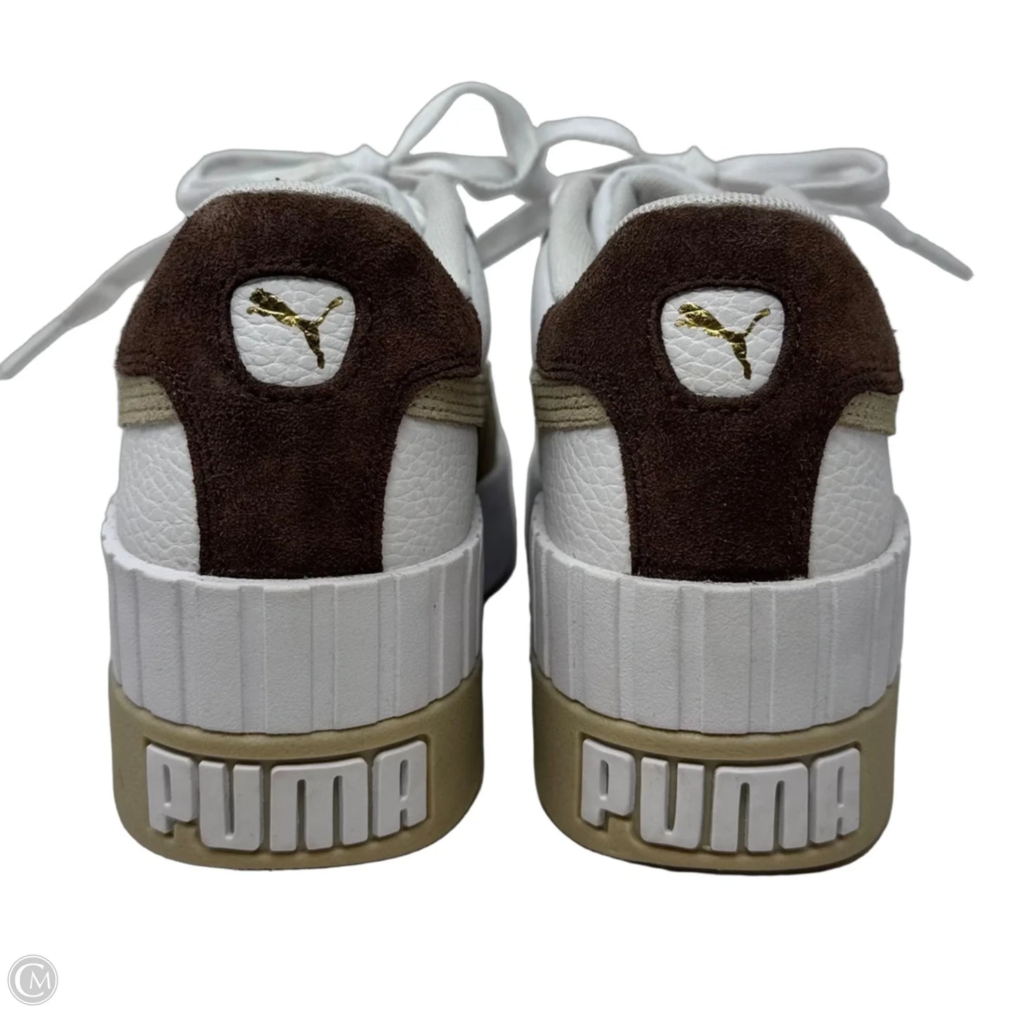 Cali Wedge Shoes Sneakers By Puma In Tan & White, Size: 9