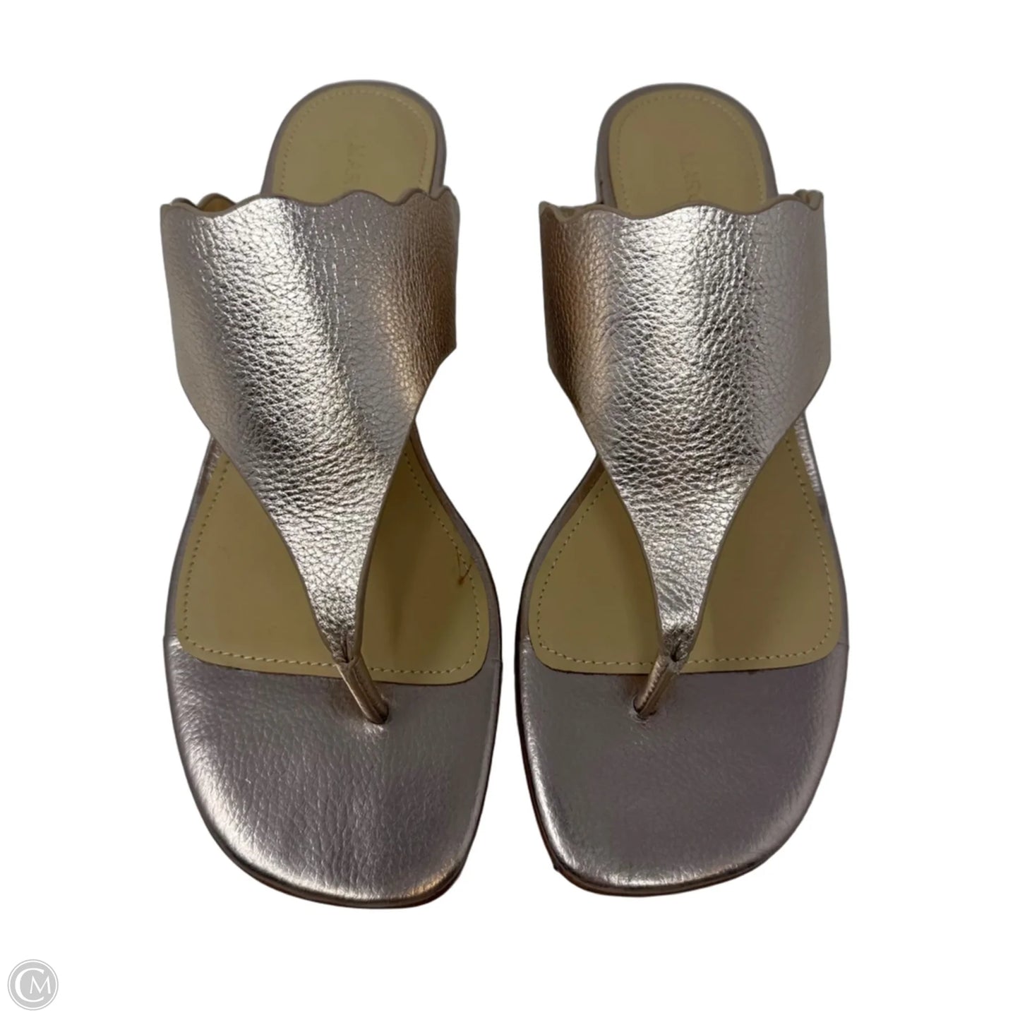 Veva Scalloped Thong Sandals By Marc Fisher In Rose Gold, Size: 9