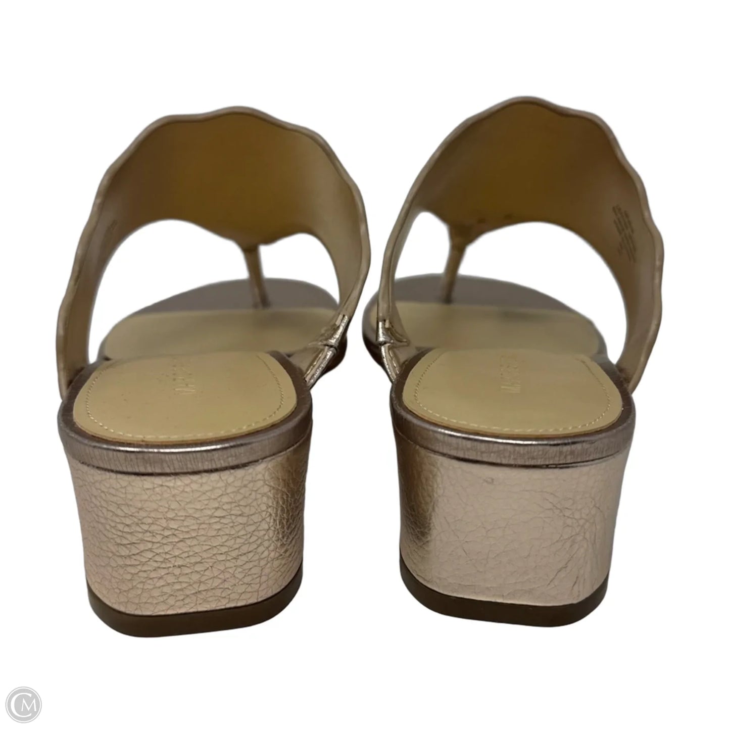 Veva Scalloped Thong Sandals By Marc Fisher In Rose Gold, Size: 9