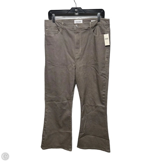 Le Crop Flare Pants By Frame In Multi -colored Houndstooth,  Size: 14/32