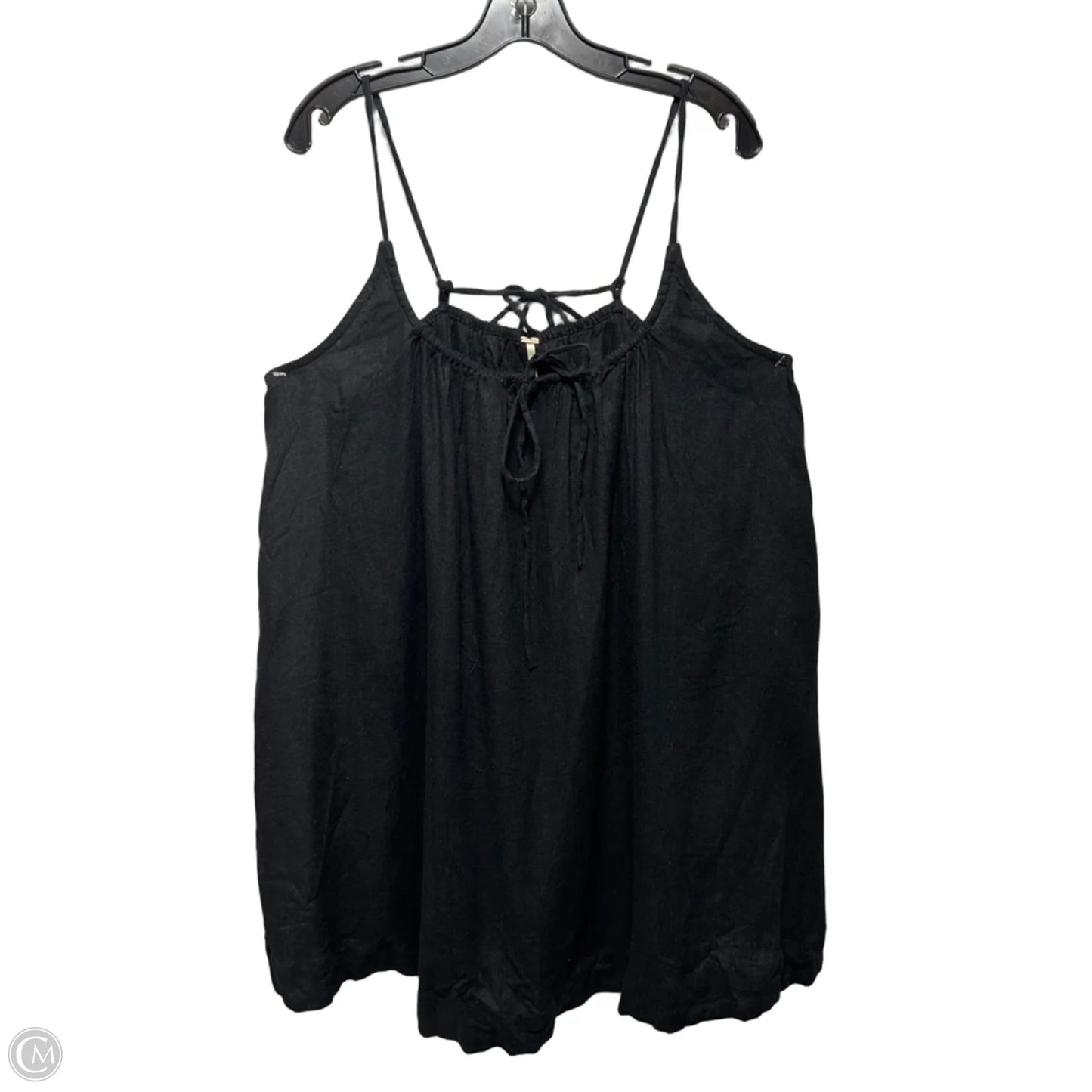 Linen Blend Tunic Sleeveless By Free People In Black, Size: L