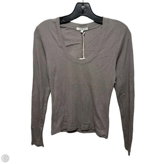 Sirena Rib Top Long Sleeve Basic By Z Supply In Taupe, Size: S