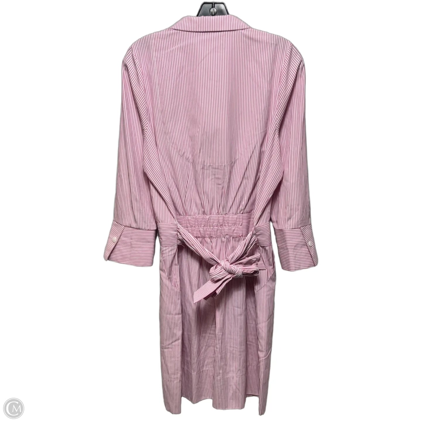 Tie Back Shirt-Dress Casual Midi By Gretchen Scott In Striped Pattern, Size: M