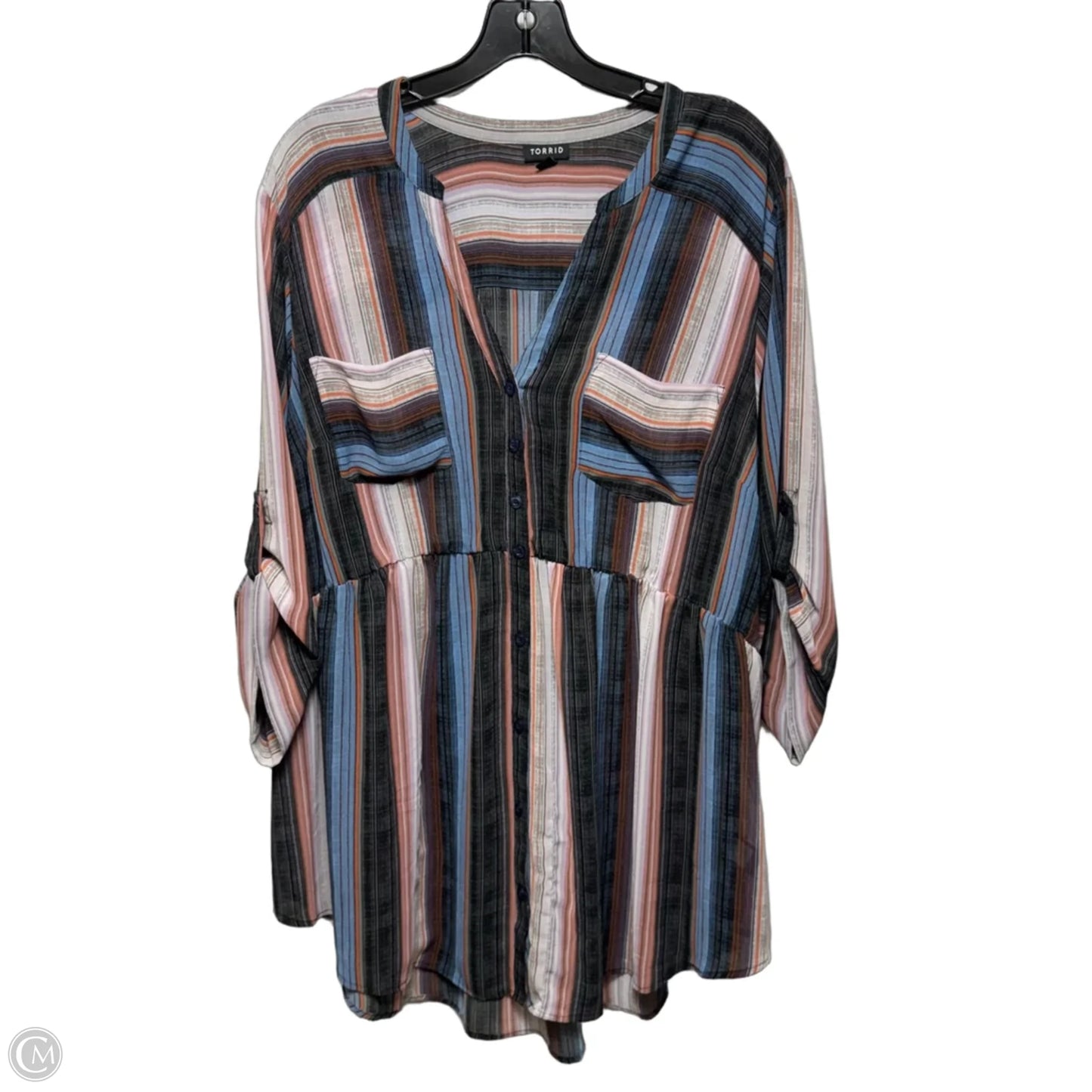 Top Long Sleeve By Torrid In Striped Pattern, Size: 3x