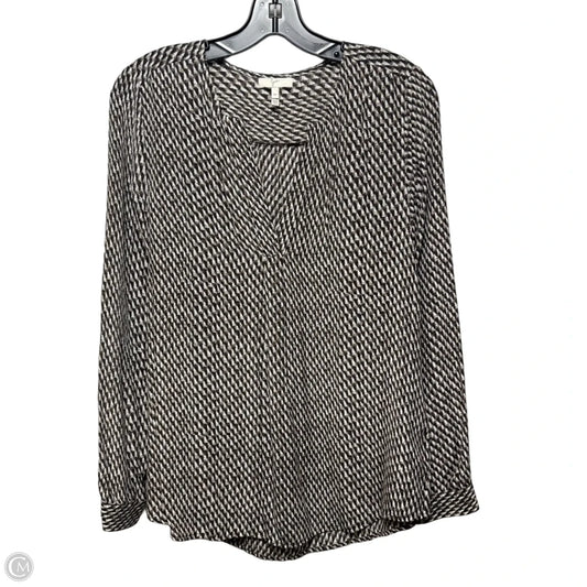 Silk Top Long Sleeve By Joie In Geometric Pattern, Size: M