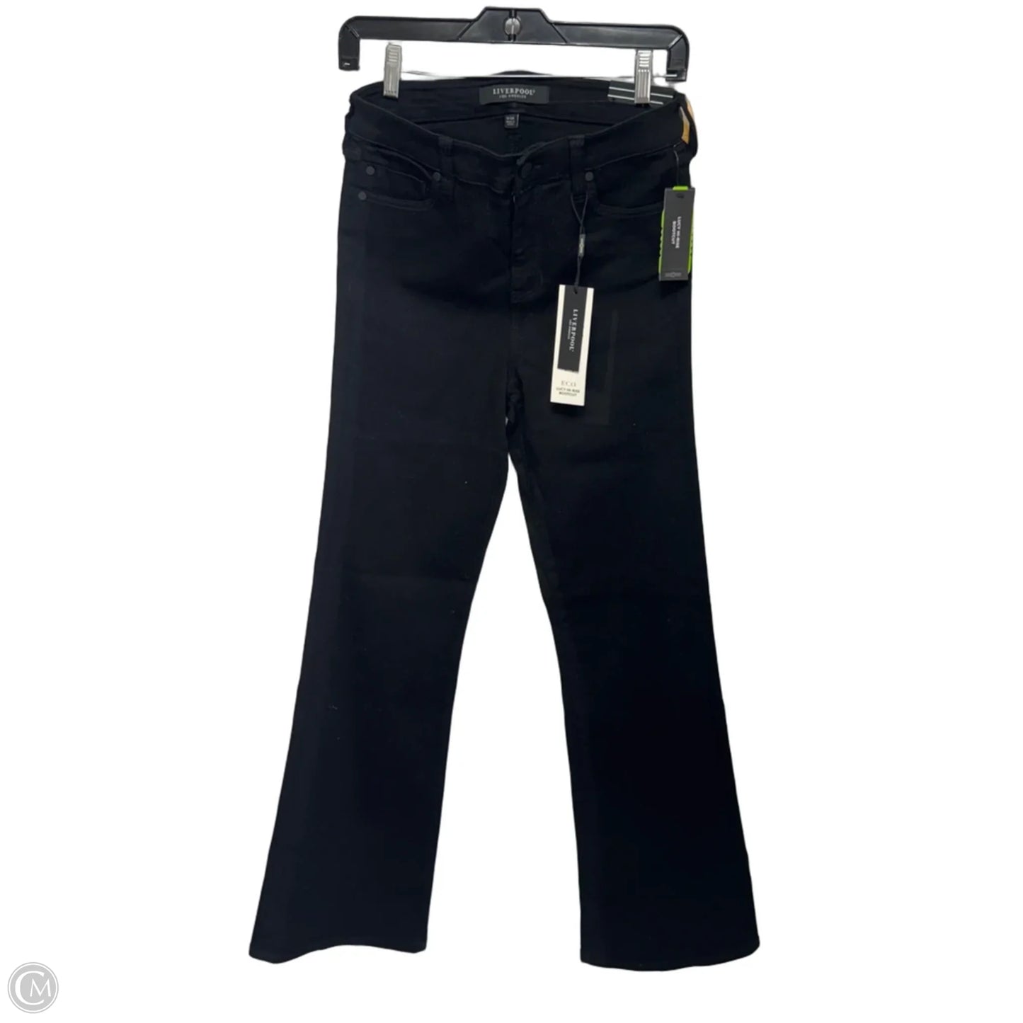 Lucy Hi-Rise Boot Cut Jeans  By Liverpool In Black Rinse Denim, Size: 6/28