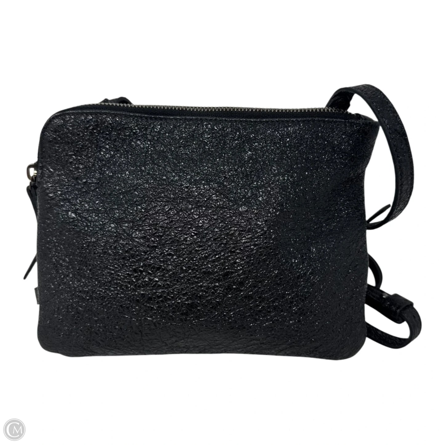 Crinkled Leather Double Zip Crossbody Leather By Eileen Fisher, Size: Medium