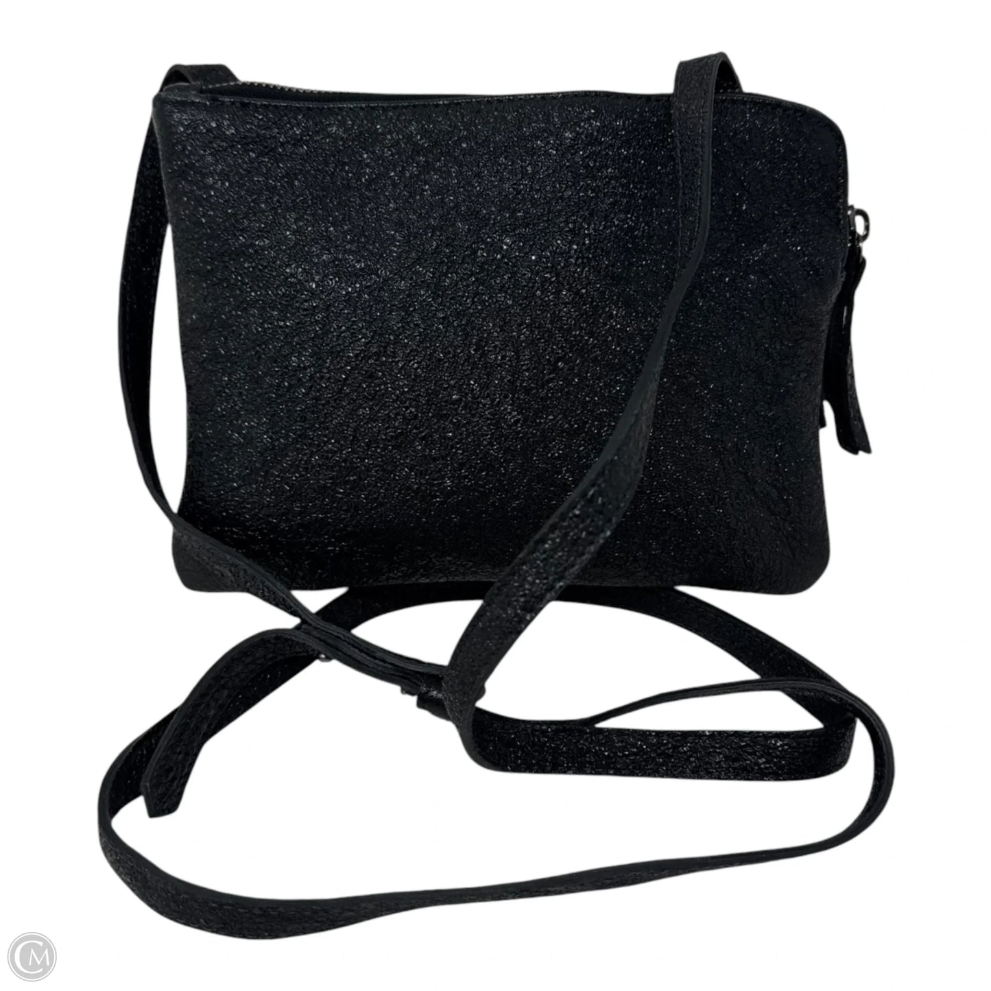 Crinkled Leather Double Zip Crossbody Leather By Eileen Fisher, Size: Medium