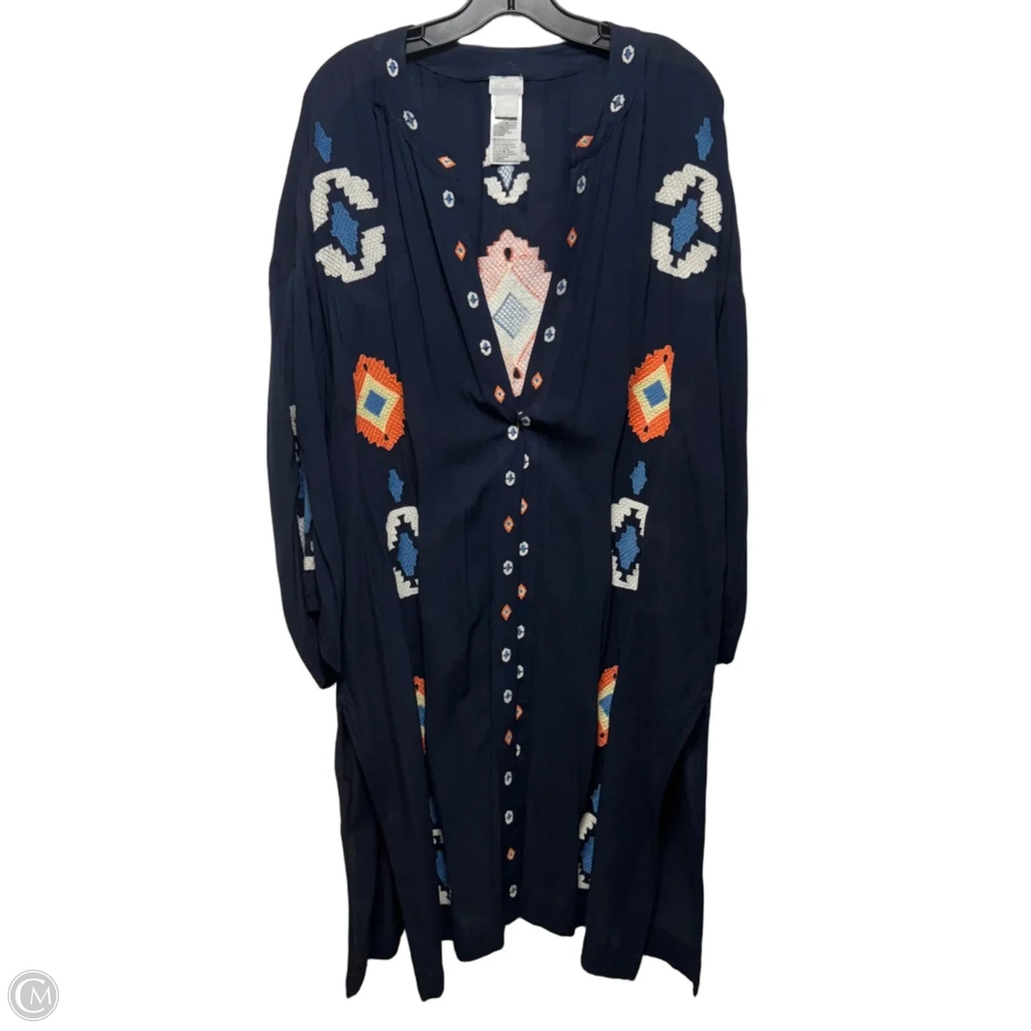 Embroidered Kimono By Chicos In Navy, Size: L