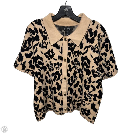 Sweater Short Sleeve By Nicole Miller In Animal Print, Size: Xl
