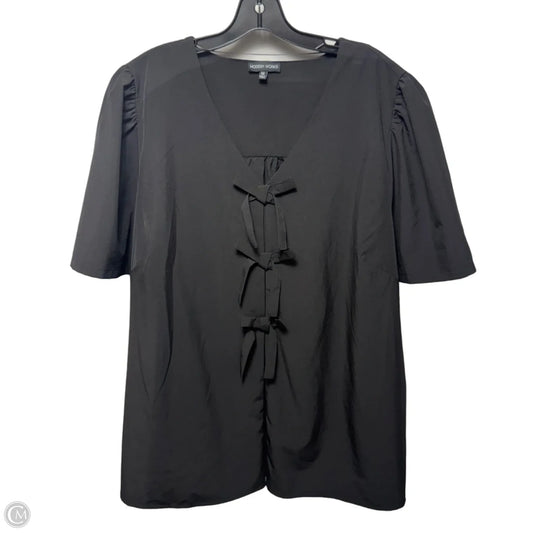 Bow Top Short Sleeve By Modern Works In Black, Size: 3x