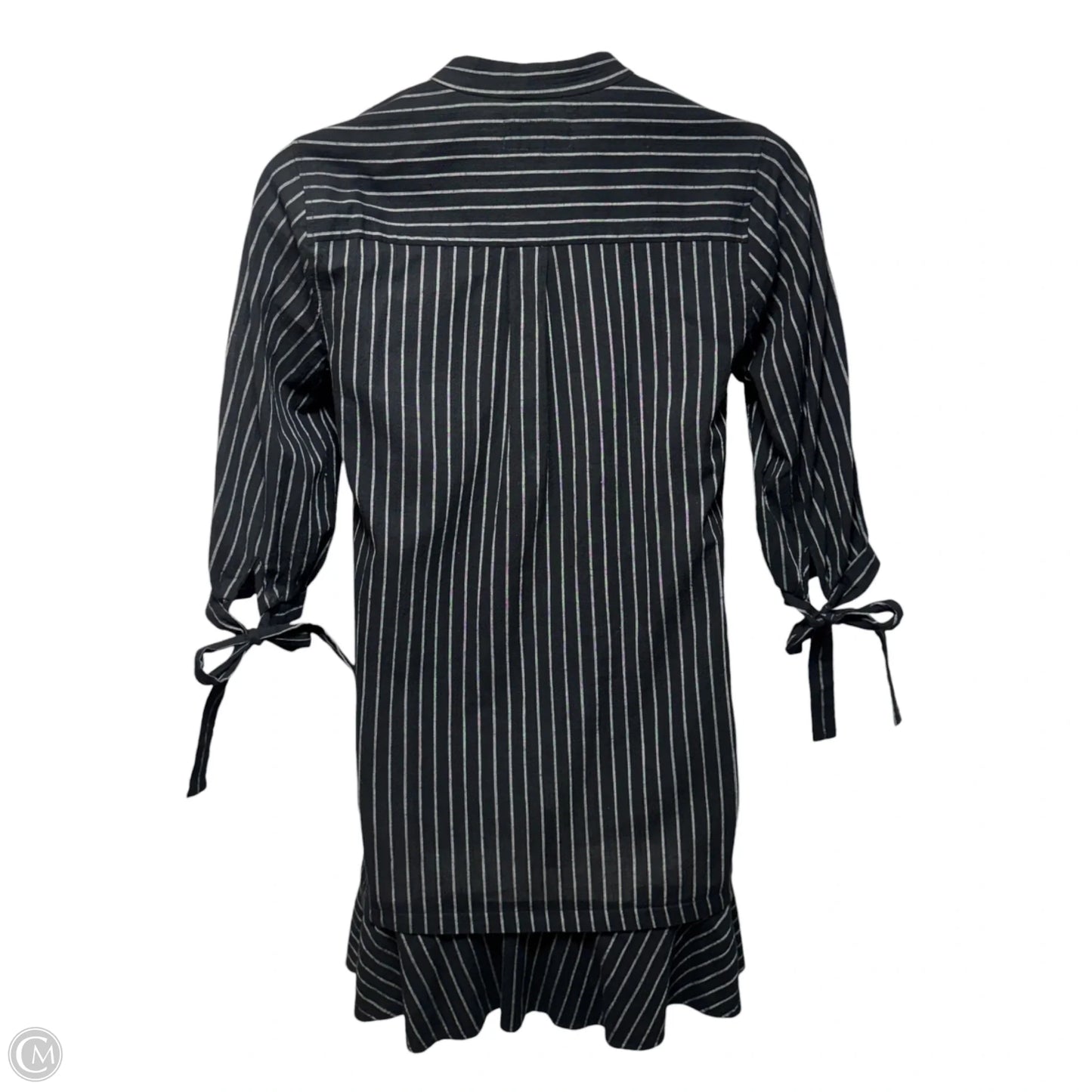 Pinstripe Mini Shirt Dress Designer By Derek Lam In Striped Pattern, Size: L