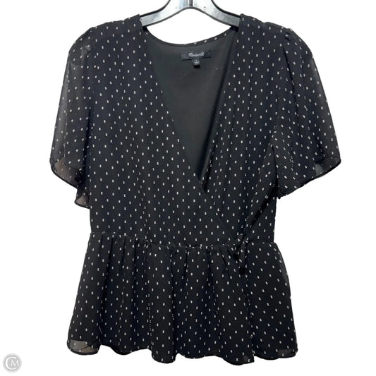 Top Short Sleeve By Madewell In Black & White, Size: S