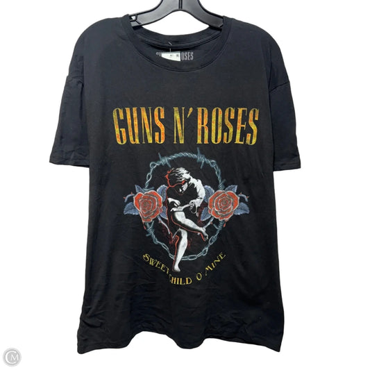 Guns N Roses Graphic Top Short Sleeve In Black, Size: Xxl