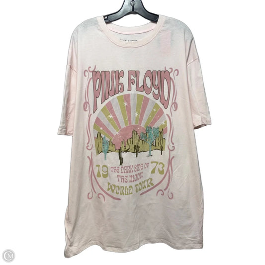 Pink Floyd Graphic Tunic Short Sleeve By Grayson Threads In Pink, Size: L