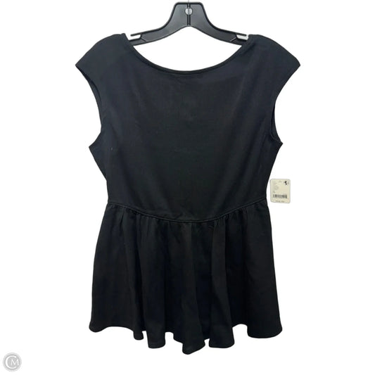 Low Back Peplum Top Sleeveless By Free People In Black, Size: Xl