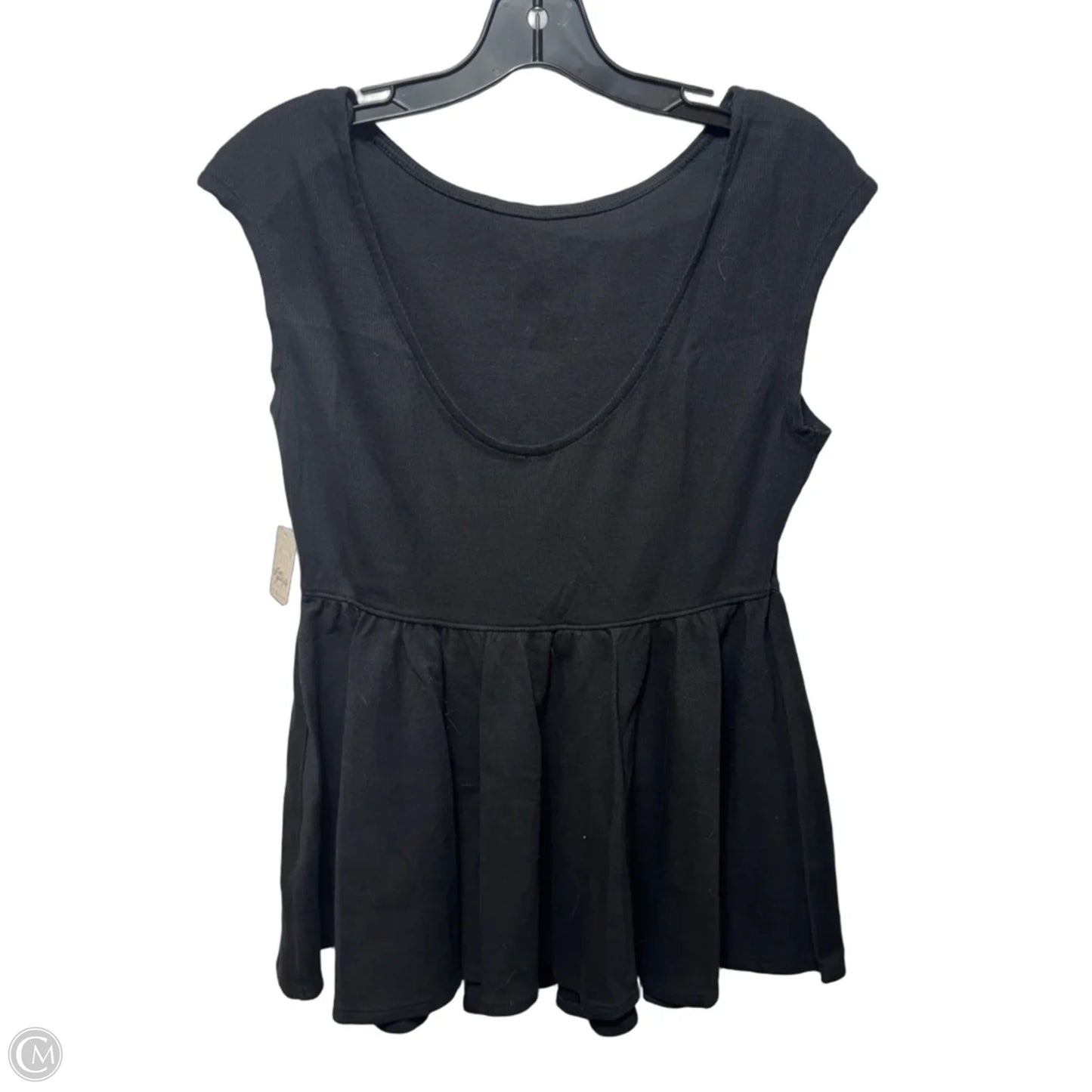 Low Back Peplum Top Sleeveless By Free People In Black, Size: Xl