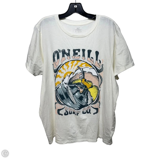“O’Neill Surf Co.” Top Short Sleeve By Oneill In White, Size: L
