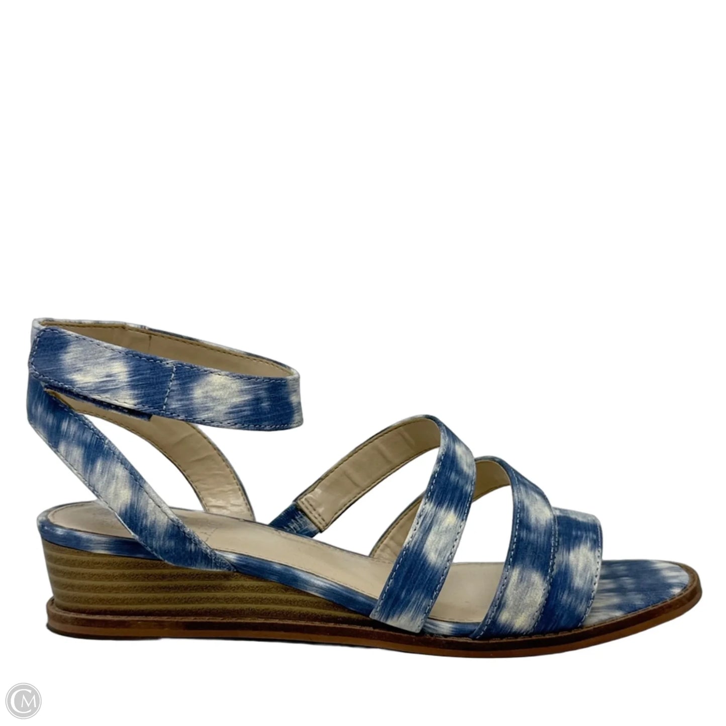 Sandals Flats By Vince Camuto In Blue & Cream, Size: 8