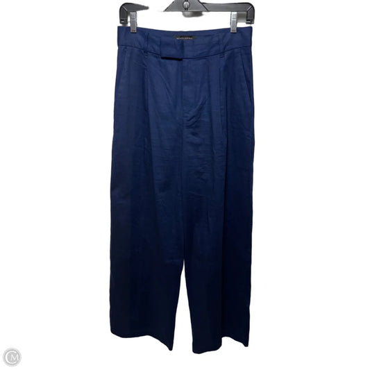 Wide Leg Pants Linen Blend By Banana Republic In Blue, Size: 6p