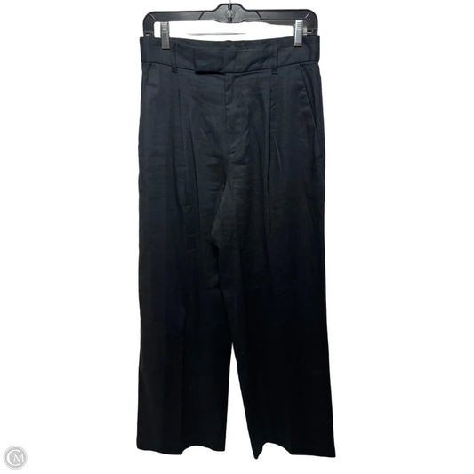 Wide Leg Pants Linen Blend By Banana Republic In Black, Size: 6p