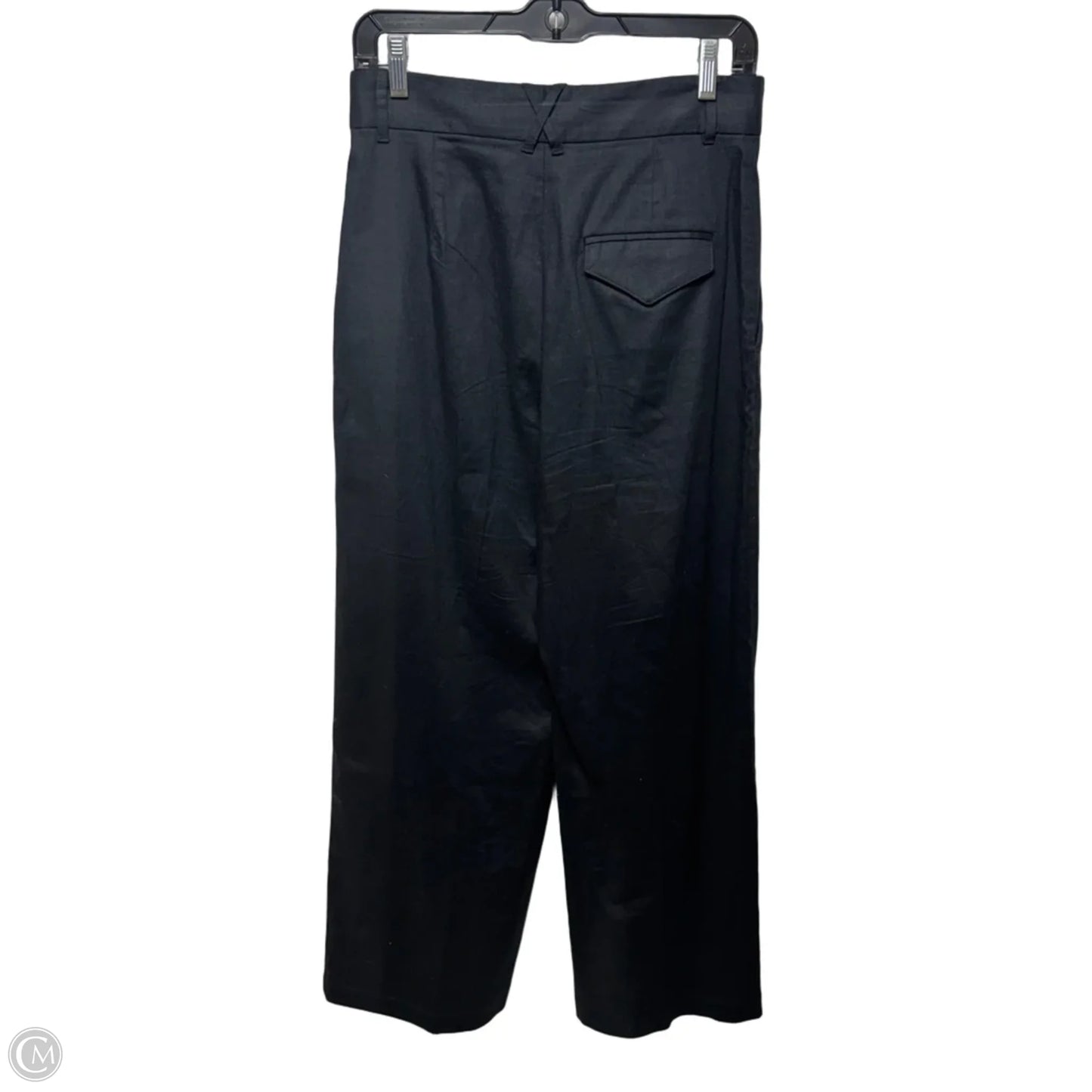 Wide Leg Pants Linen Blend By Banana Republic In Black, Size: 6p