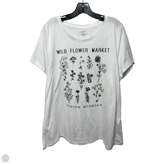 “Wild Flower Market - Beautiful Botanicals” Top Short Sleeve By Lane Bryant In White, Size: 18/20