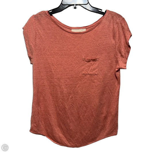 Top Short Sleeve By Loft In Peach, Size: Xs