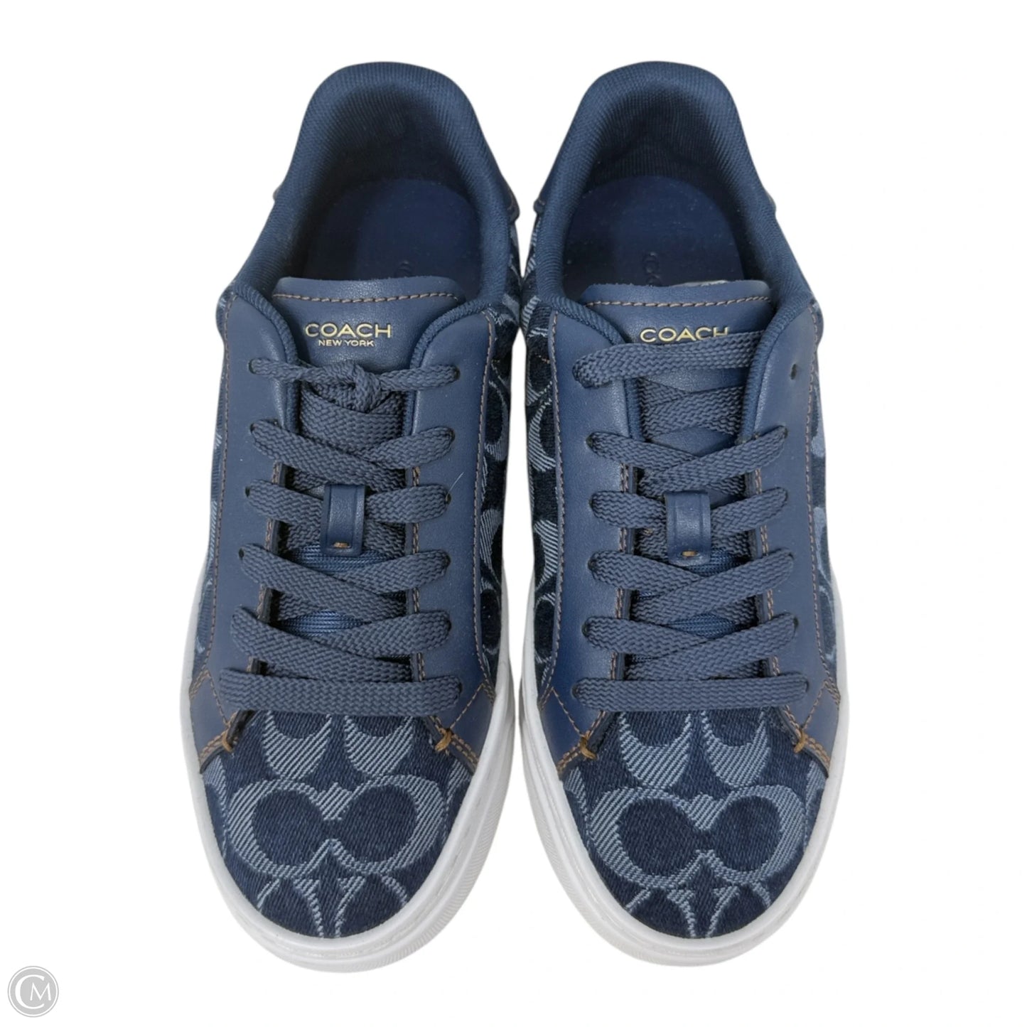 High Line Sneaker in Signature Denim (Deep Blue Multi) Designer By Coach In Blue, Size: 6.5
