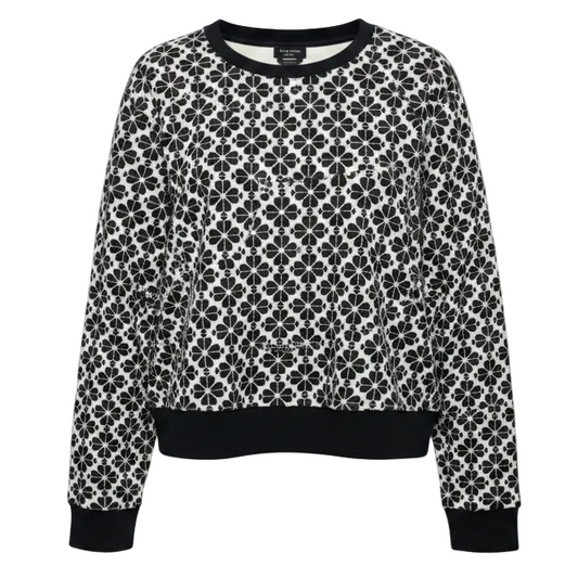 Spade Flower Sweatshirt Designer By Kate Spade In Black & White, Size: L