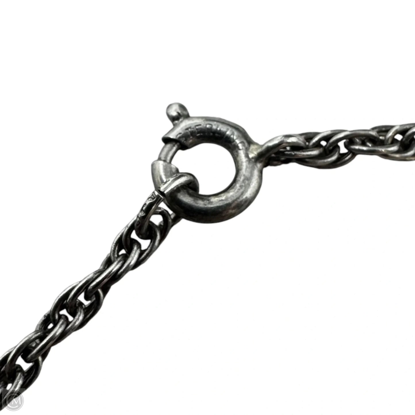 Engraved Gem Pendant Necklace Sterling Silver