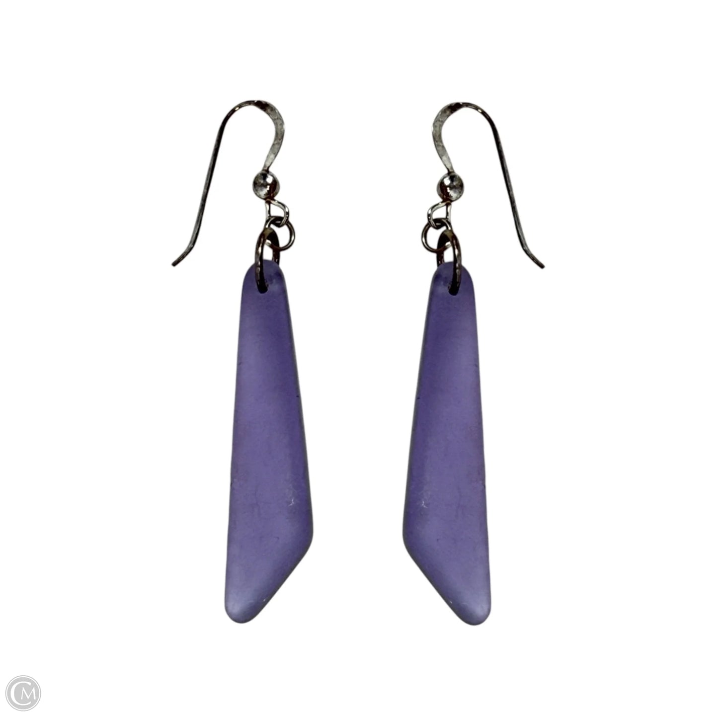 Sterling Silver & Cultured Sea Glass Paddle Earrings In Periwinkle