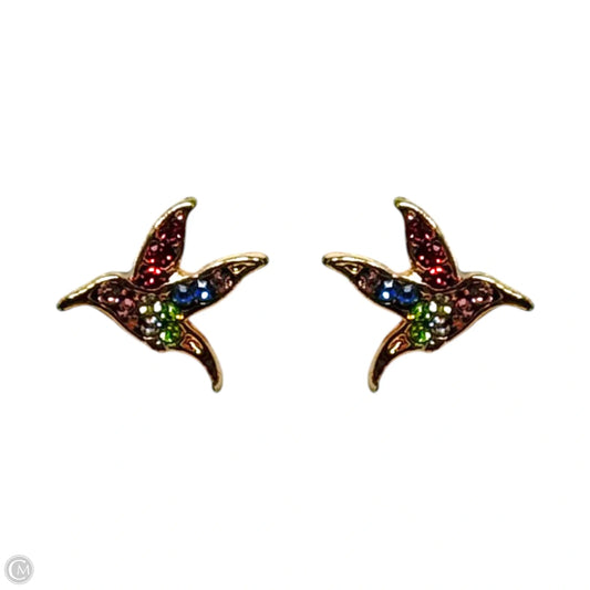 Hummingbird Rhinestone Stud Earrings