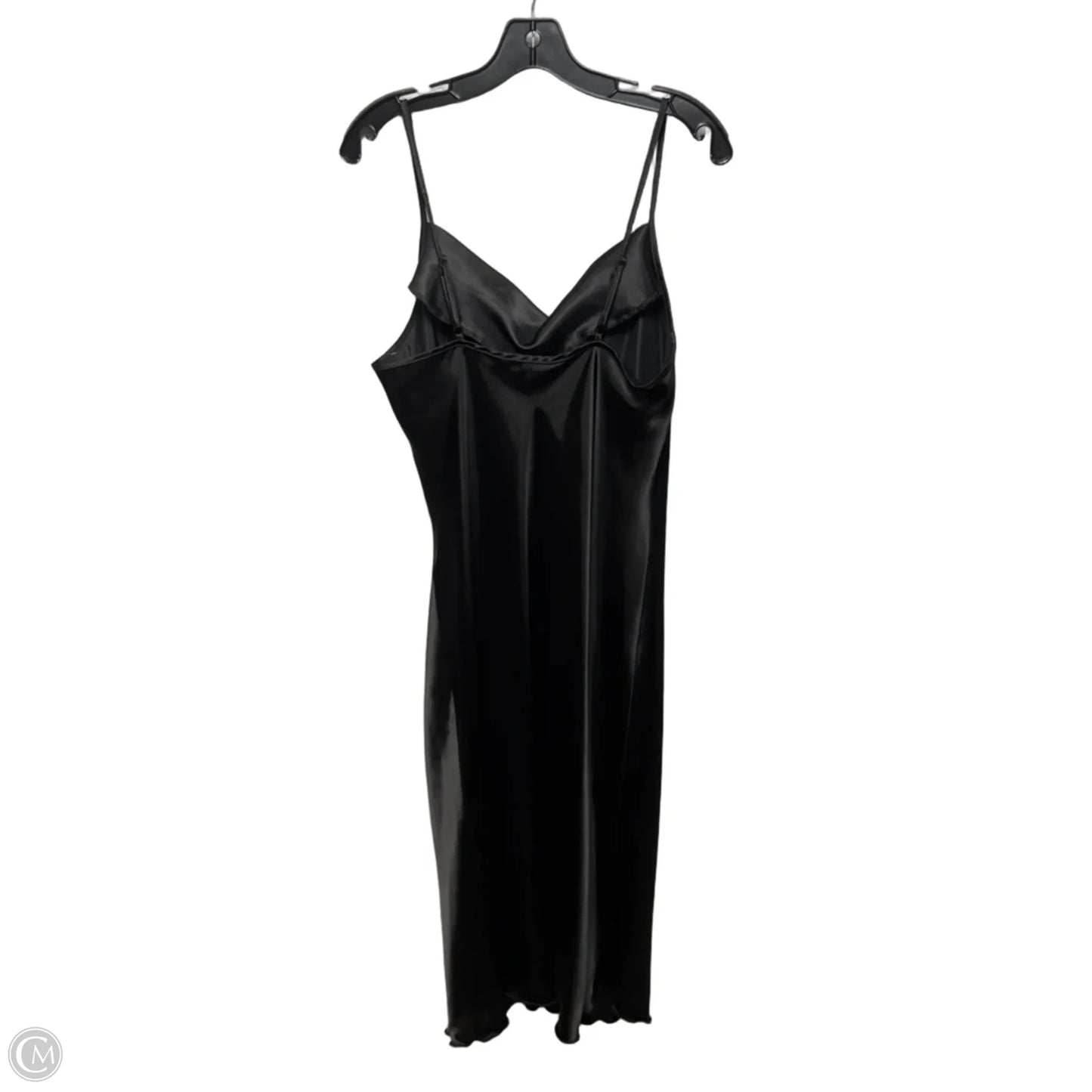 Cowl Neck Slip Dress With Lettuce Hem Maxi By Bebe In Black, Size: L