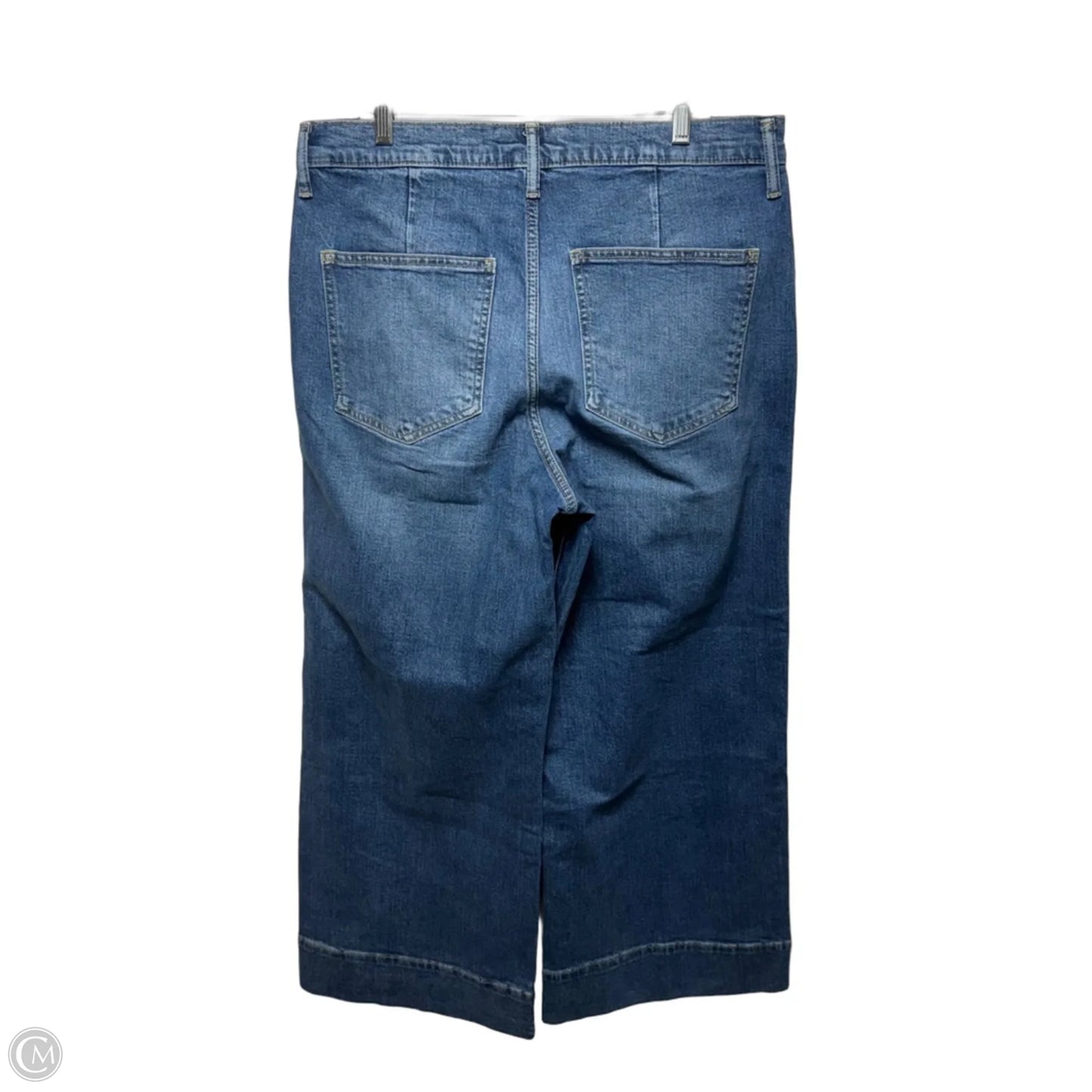 High-Rise Wide Leg Crop Jeans By Gap In Blue Denim, Size: 12/31