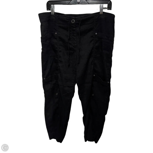 Linen Blend Pants Cargo & Utility By Eileen Fisher In Black, Size: 12