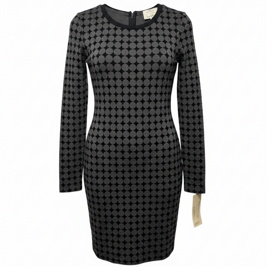 Flocked Dot Ponte Knit Dress By Atlelier by Nicole Miller In Geometric Pattern, Size: S