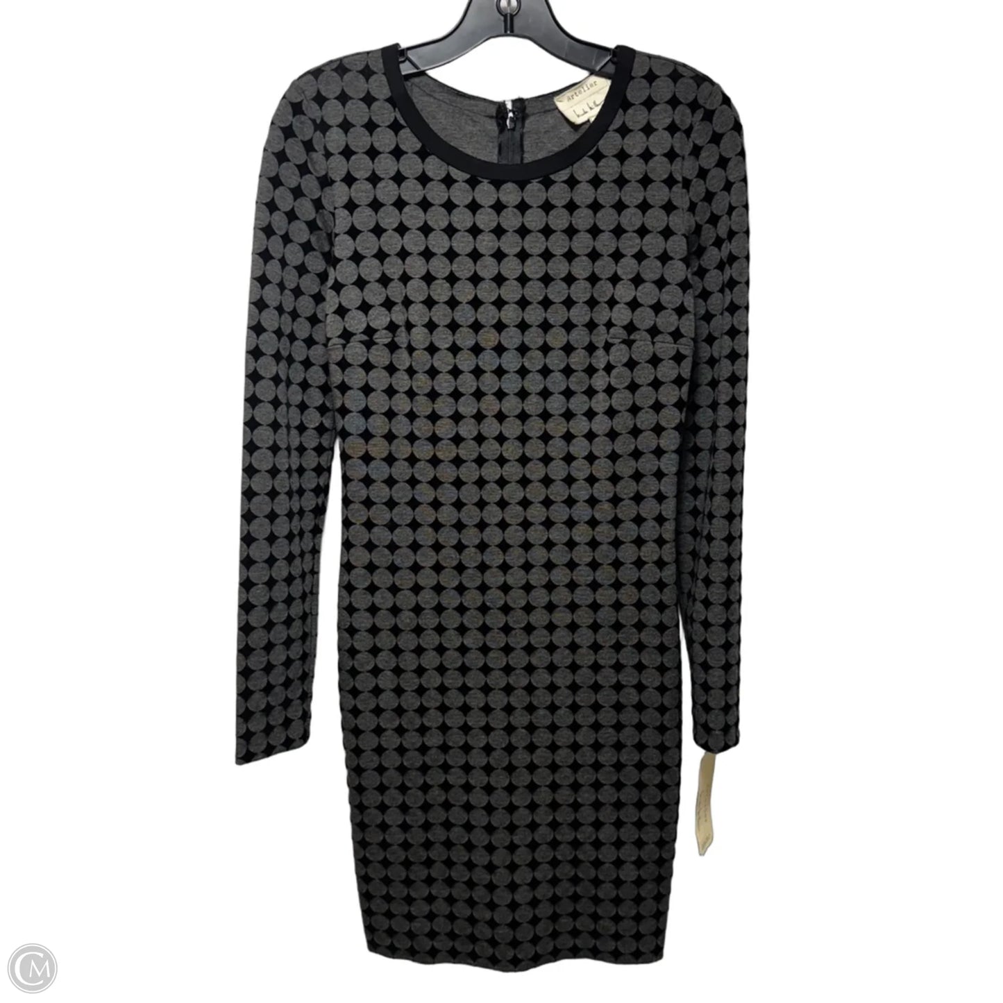 Flocked Dot Ponte Knit Dress By Atlelier by Nicole Miller In Geometric Pattern, Size: S