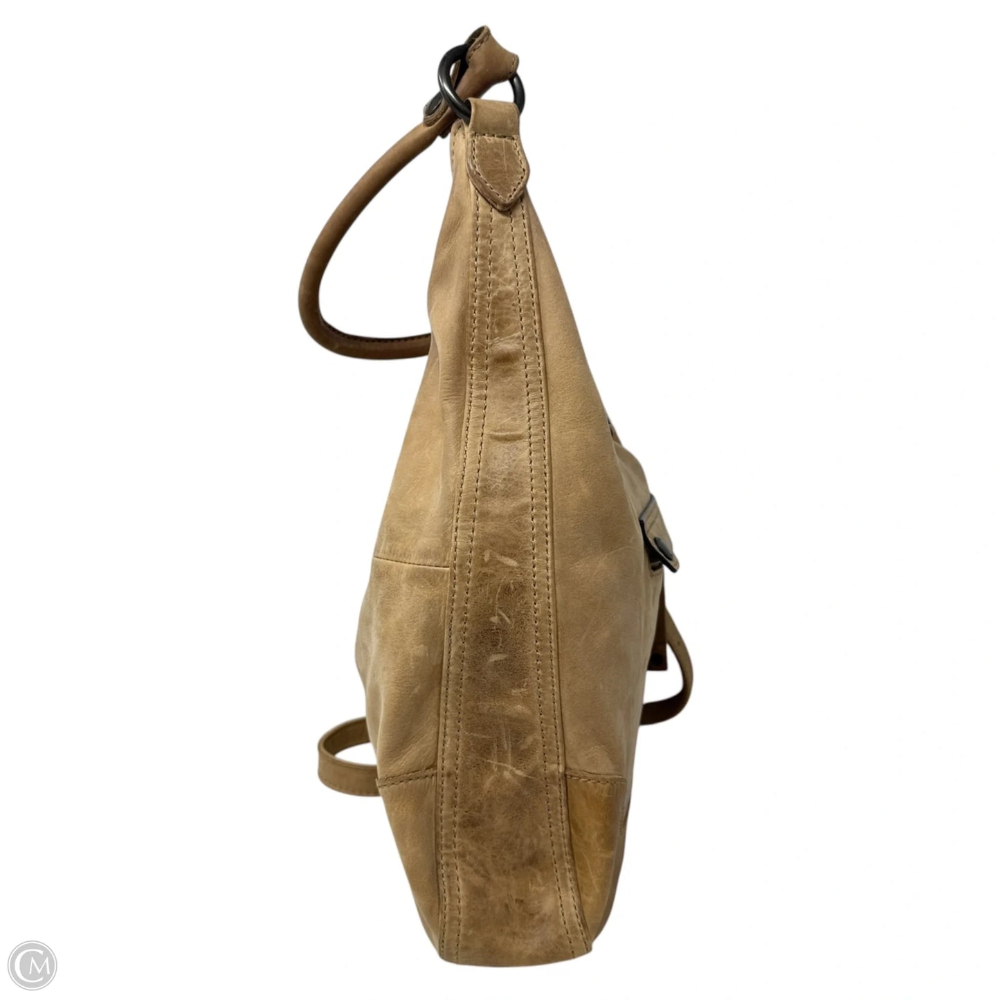 Melissa Distressed Leather Hobo Bag Designer By Frye, Size: Medium