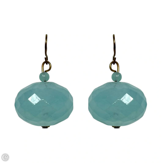 Blue Faceted Bead Dangle Earrings