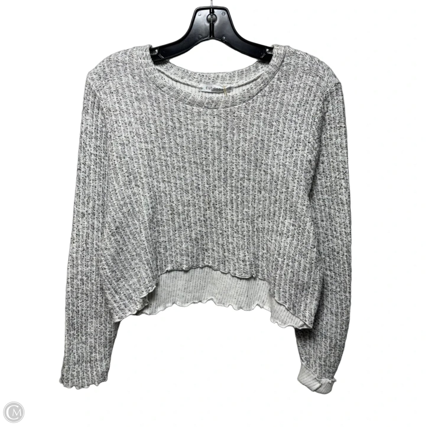 Cropped Sweater By Cut Loose In White, Size: M