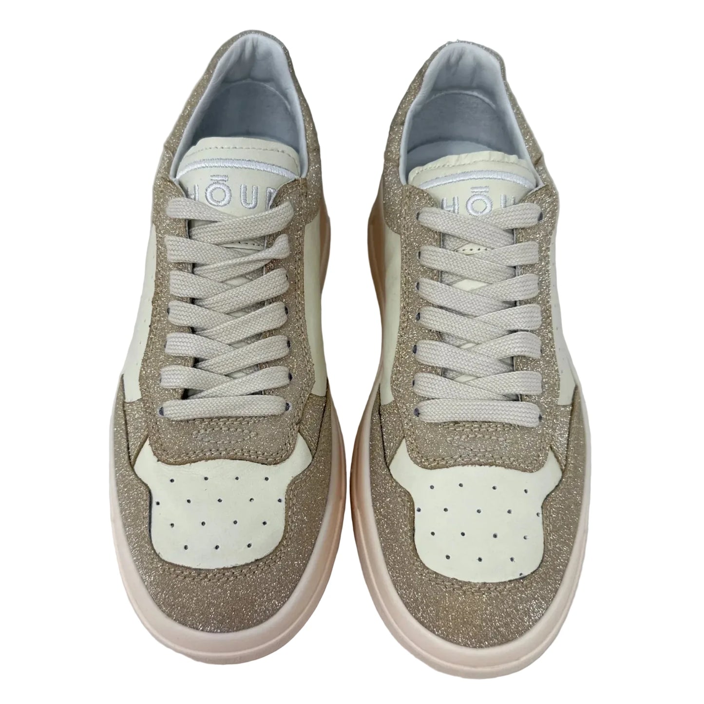 Tweener Mesh & Glitter Sneakers By Ghoud In Cream, Size: 8