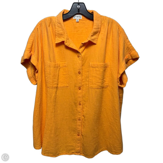 Cotton Gauze Top Short Sleeve By Wonderly In Orange, Size: Xxl