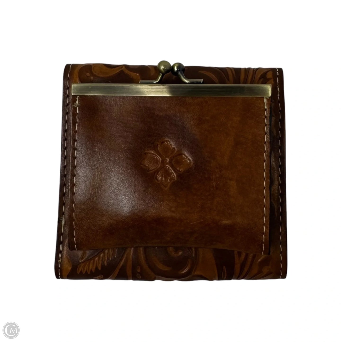 Tooled Kisslock Pocket Wallet Designer By Patricia Nash, Size: Medium