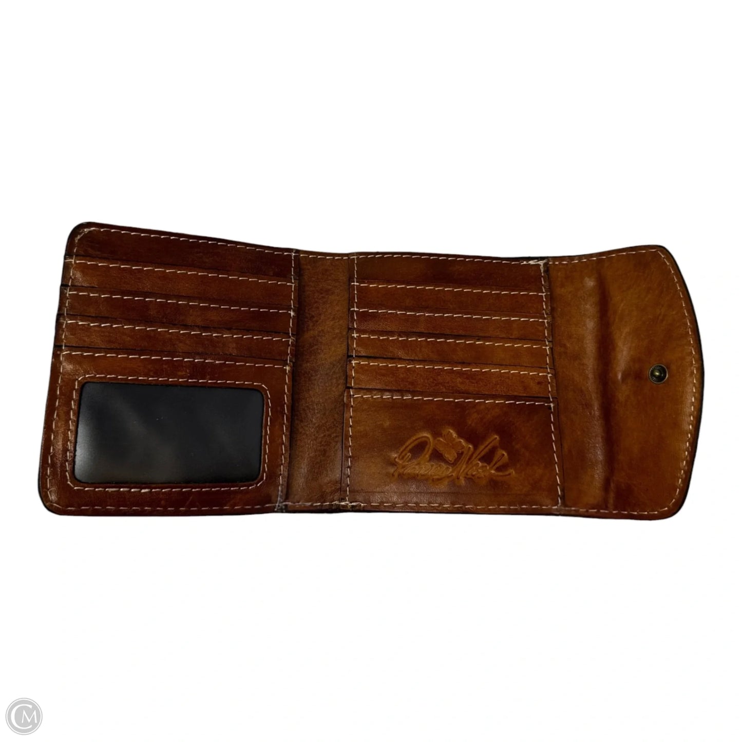 Tooled Kisslock Pocket Wallet Designer By Patricia Nash, Size: Medium